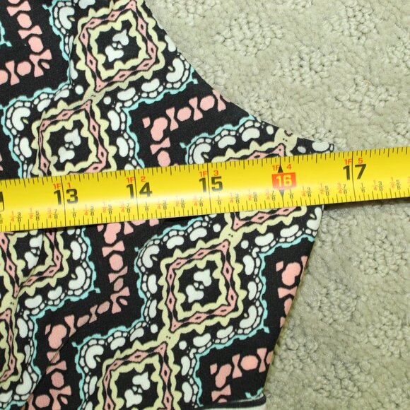 London Times Sz 6 Sleeveless Multicolored Maxi Dress Black Peach - Picture 5 of 5